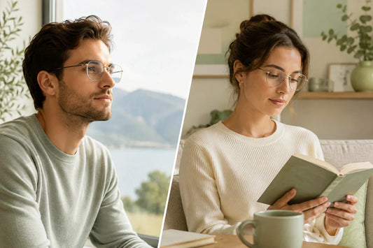 Adults using glasses for distance viewing and reading