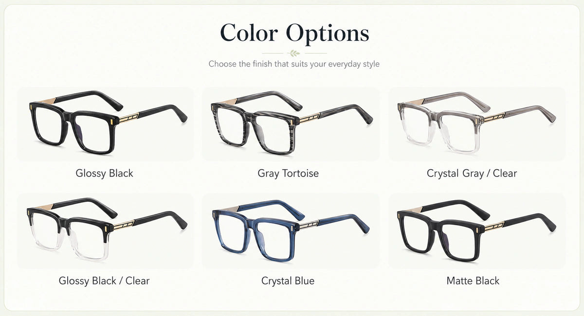 Available frame colors and details