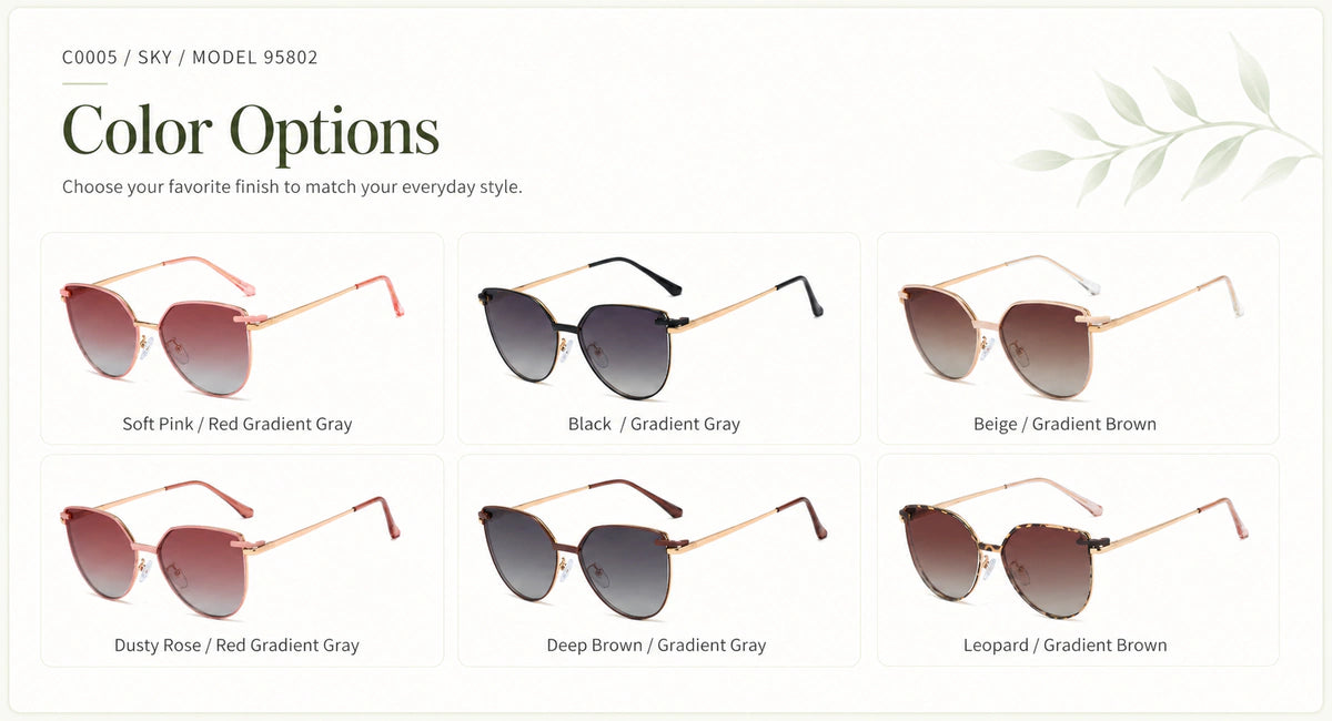 Available frame colors and details