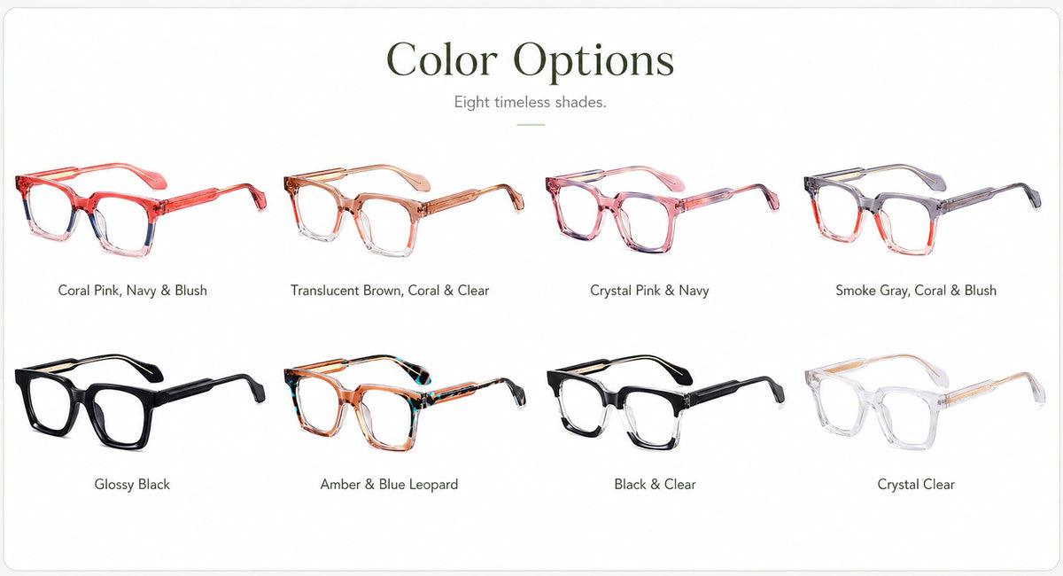Available frame colors and details