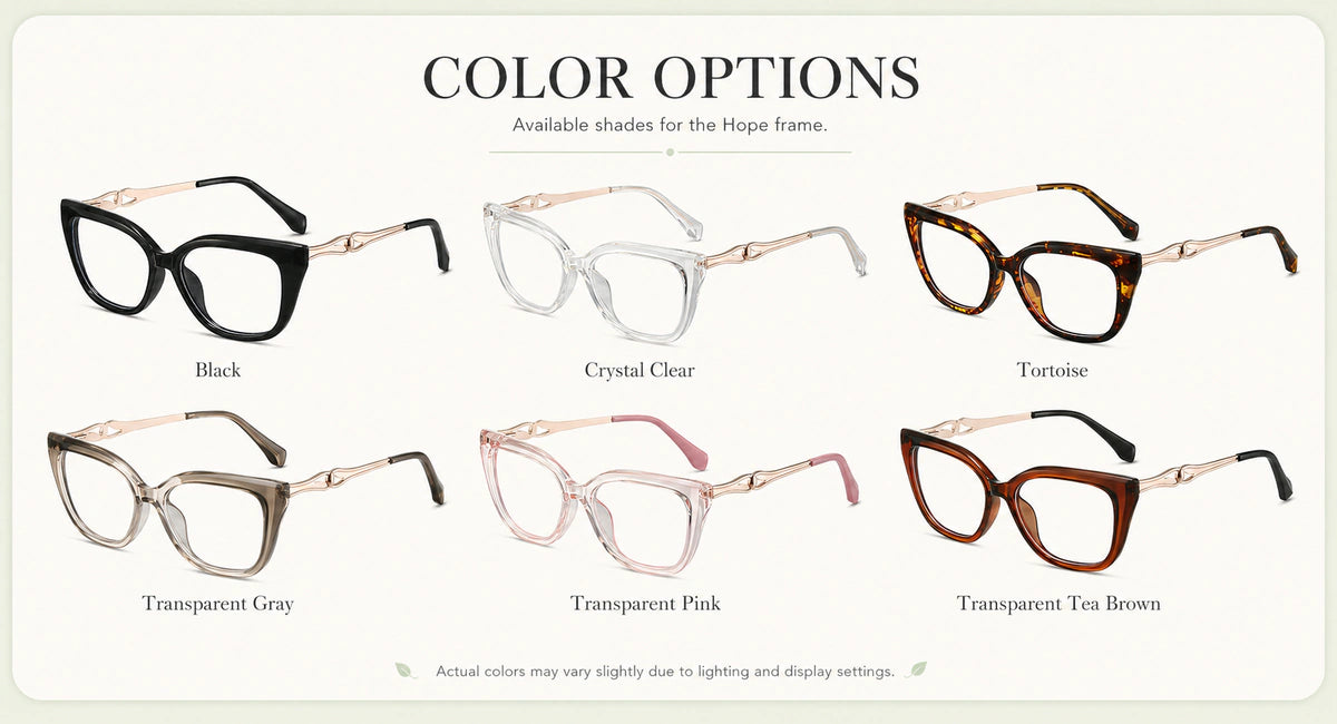 Available frame colors and details