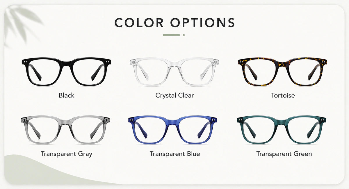 Available frame colors and details
